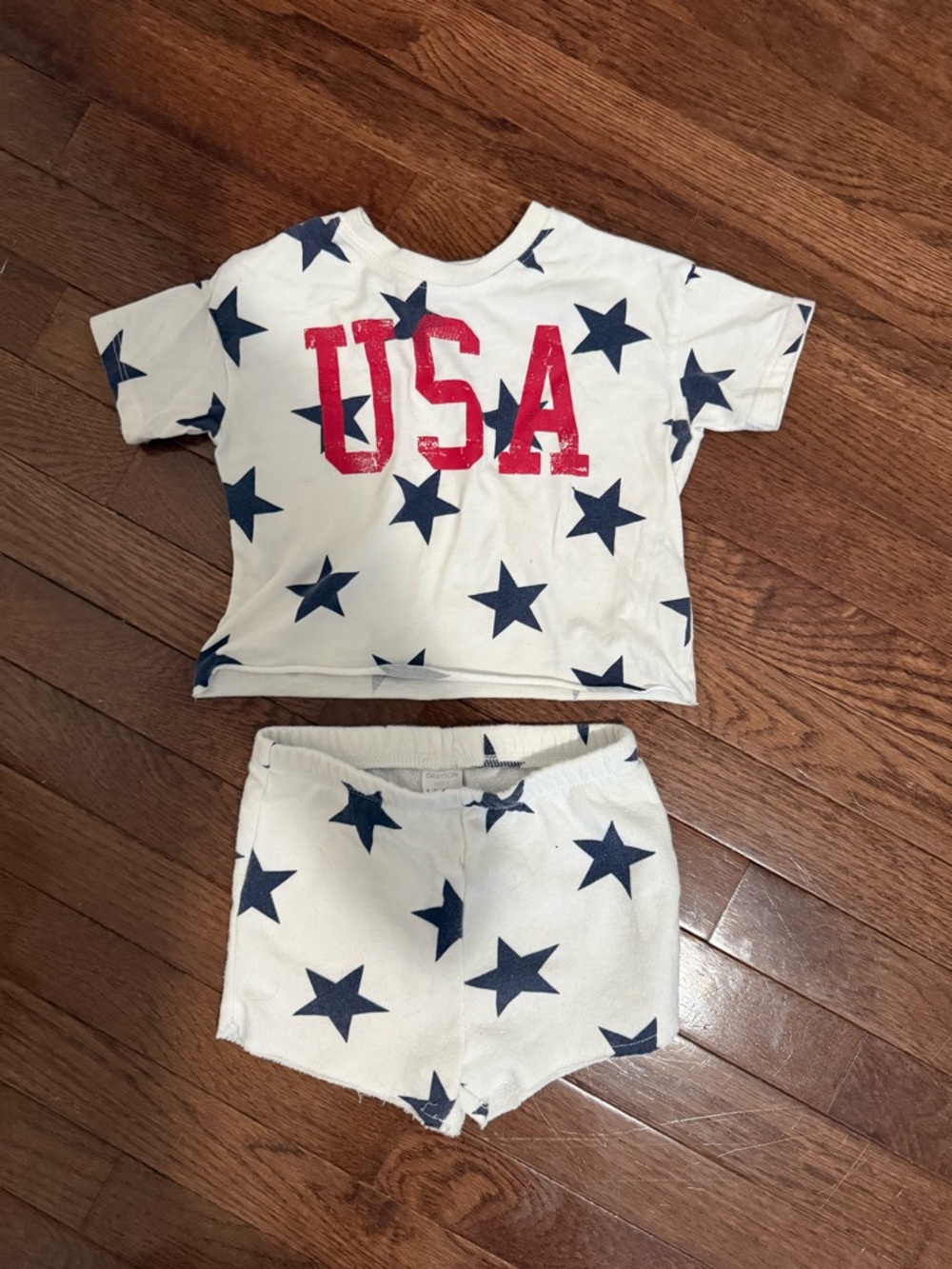 USA Star Print Two-Piece Set 2T